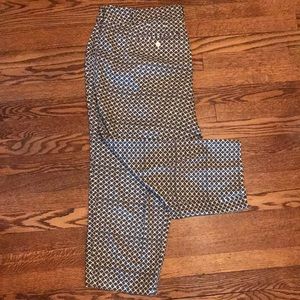 Black and white patterned capri pants